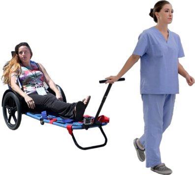 Nurse Transporting Patient using REX ONE